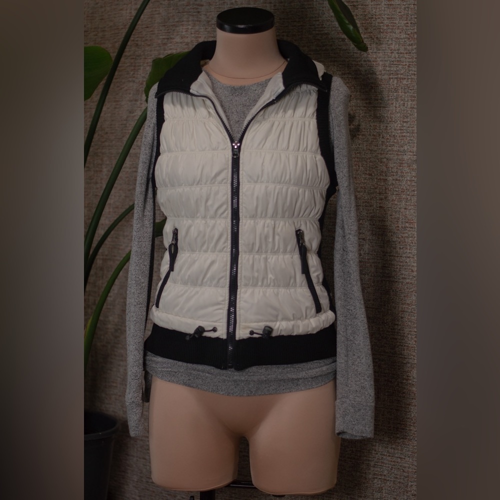 White and Black Calvin Klein Puffer Vest